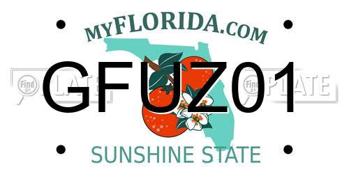 GFUZ01 Florida License Plate