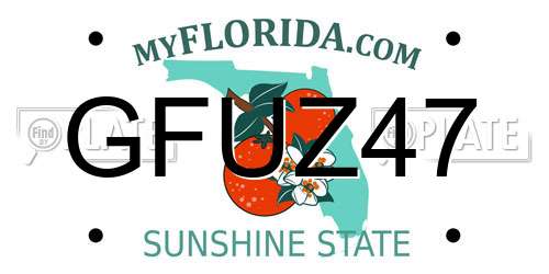 GFUZ47 Florida License Plate