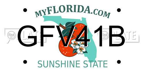 GFV41B Florida License Plate
