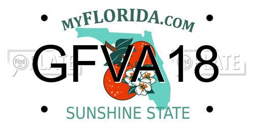 GFVA18 Florida License Plate