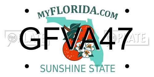 GFVA47 Florida License Plate