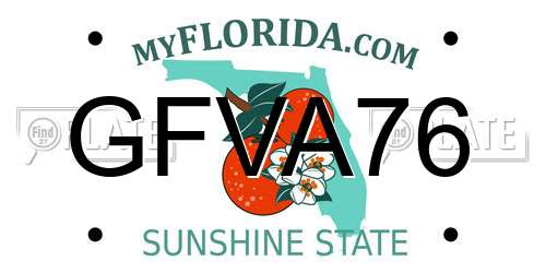 GFVA76 Florida License Plate