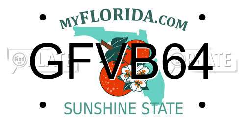 GFVB64 Florida License Plate