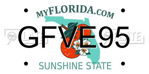 GFVE95 Florida License Plate