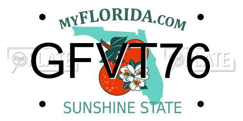 GFVT76 Florida License Plate