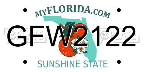 GFW2122 Florida License Plate