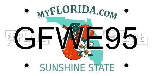 GFWE95 Florida License Plate