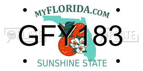 GFY183 Florida License Plate