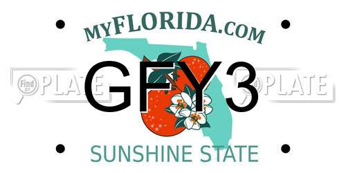 GFY3 Florida License Plate