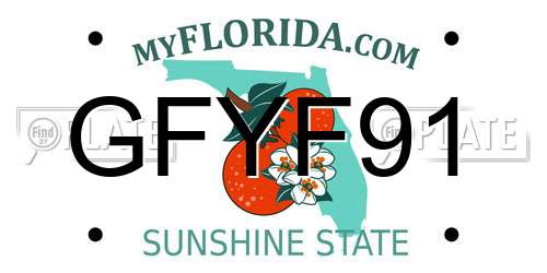 GFYF91 Florida License Plate