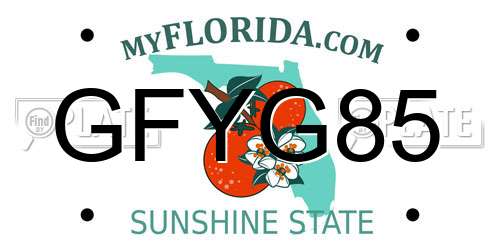 GFYG85 Florida License Plate