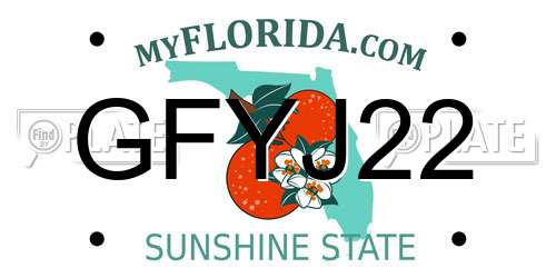 GFYJ22 Florida License Plate