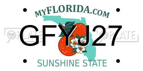 GFYJ27 Florida License Plate