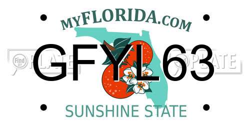 GFYL63 Florida License Plate