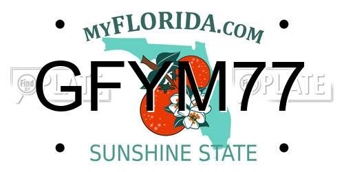 GFYM77 Florida License Plate