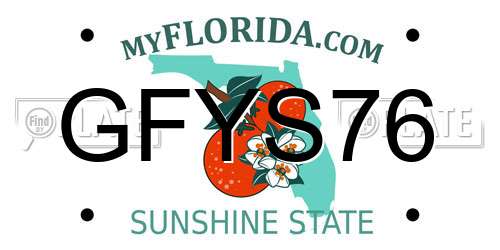 GFYS76 Florida License Plate