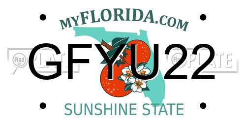 GFYU22 Florida License Plate