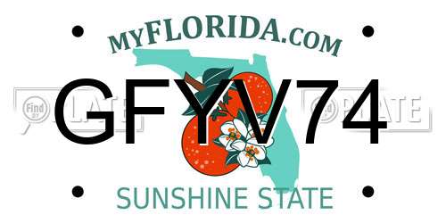 GFYV74 Florida License Plate
