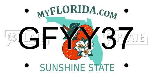 GFYY37 Florida License Plate