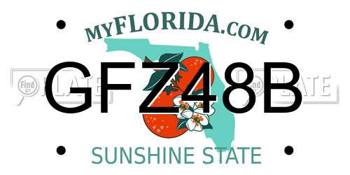 GFZ48B Florida License Plate