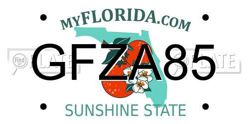 GFZA85 Florida License Plate