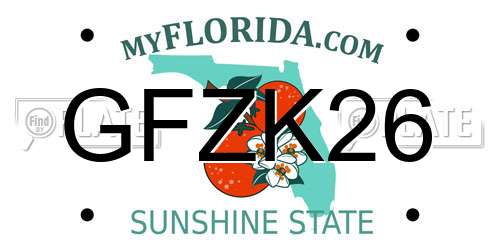 GFZK26 Florida License Plate