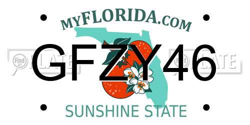 GFZY46 Florida License Plate