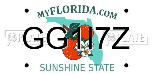 GG1I7Z Florida License Plate