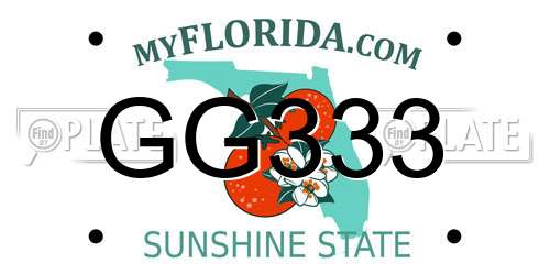 GG333 Florida License Plate