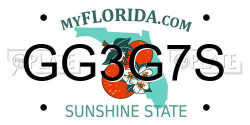 GG3G7S Florida License Plate