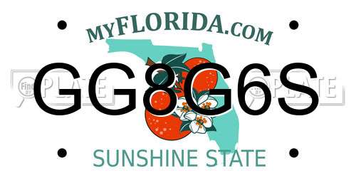 GG8G6S Florida License Plate