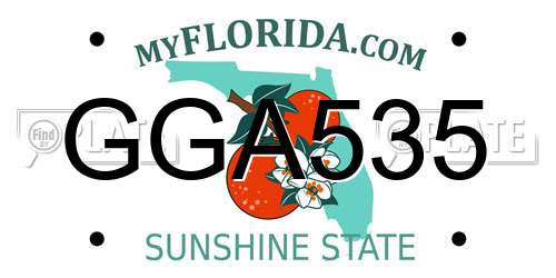 GGA535 Florida License Plate