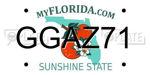 GGAZ71 Florida License Plate