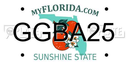 GGBA25 Florida License Plate