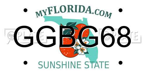 GGBG68 Florida License Plate