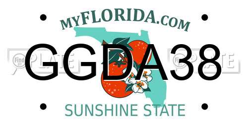 GGDA38 Florida License Plate