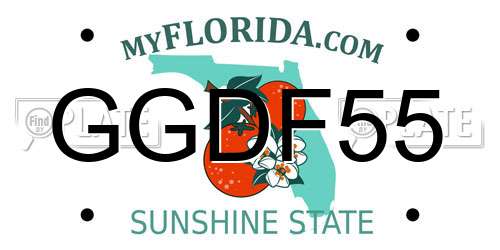 GGDF55 Florida License Plate