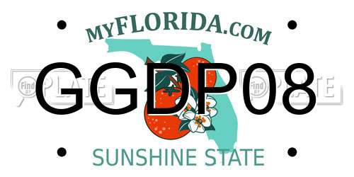 GGDP08 Florida License Plate