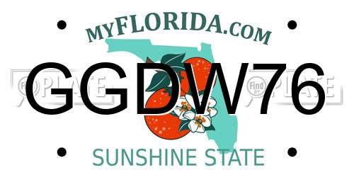 GGDW76 Florida License Plate