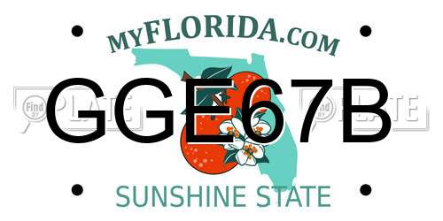 GGE67B Florida License Plate