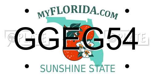 GGEG54 Florida License Plate