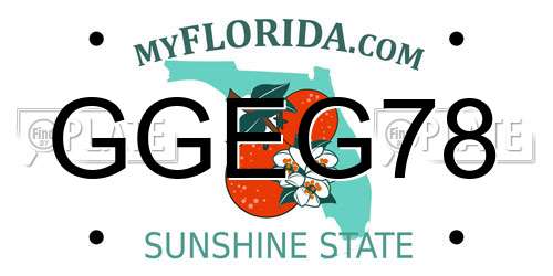 GGEG78 Florida License Plate