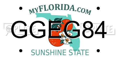 GGEG84 Florida License Plate