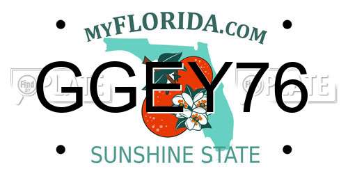 GGEY76 Florida License Plate