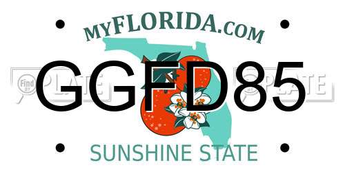 GGFD85 Florida License Plate