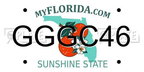 GGGC46 Florida License Plate