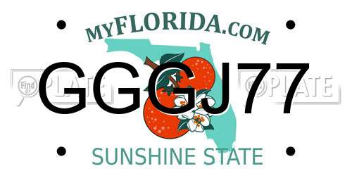 GGGJ77 Florida License Plate