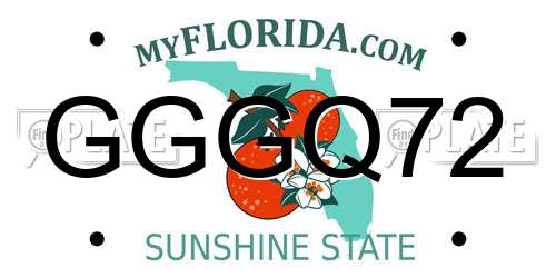 GGGQ72 Florida License Plate