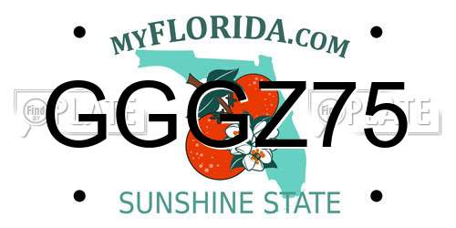 GGGZ75 Florida License Plate