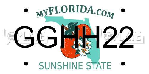 GGHH22 Florida License Plate